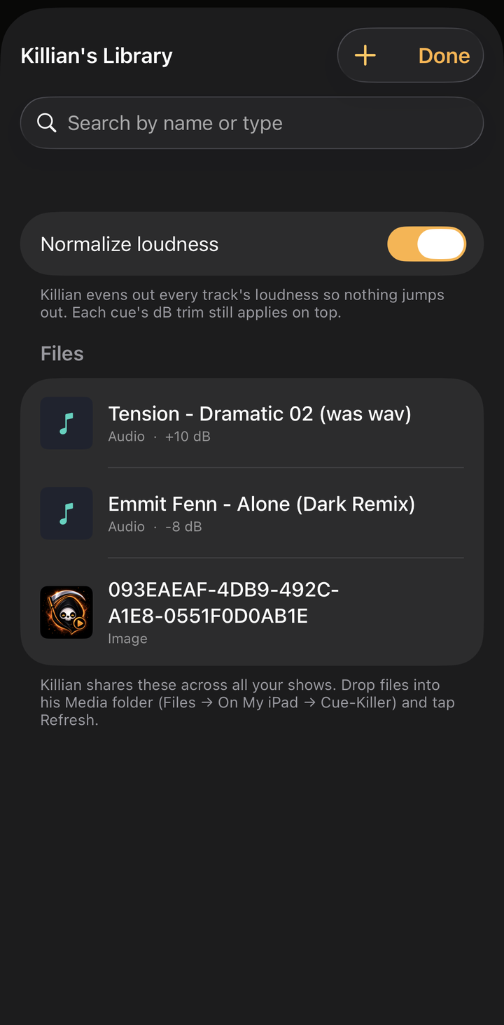Killian's media library